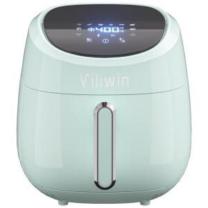 Fritadeira Elétrica AirFryer 4L com 8 Funções e Controle Digital, 1400W, Turquesa, 110v, VILIWIN, Azul turquesa