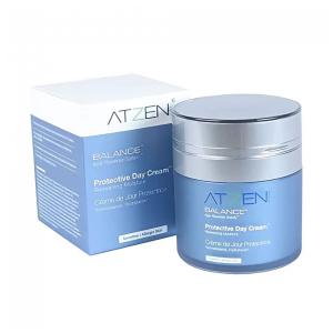 Facial Anti Idade 50 mL com Ingredientes Orgânicos à Base de Plantas, Ácido Hialurônico e Colágeno, ATZEN, Azul