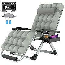 Cadeira Reclinável Ajustável Gravidade Zero com Apoio para os Pés e Porta Copos, Suteck, Cinza