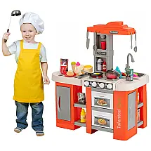 Cozinha de Brinquedo Realista com 67 Peças para Crianças de 3 Anos ou Mais, Costzon, Laranja