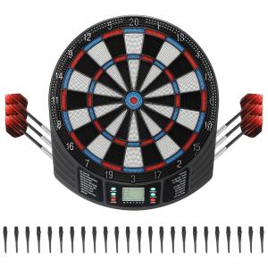 Jogo De Dardos Eletrônico com Pontas Suaves, Display LCD, 18 Jogos e 159 Variações, 6 Dardos, 24 Pontas, Suporta 8 Jogadores.PATIKIL
