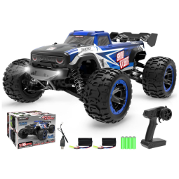 Carrinho de Controle Remoto Off Road Escala 1:16 Atinge até 48 Km/h, RACENT, Azul