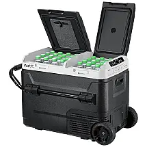 Geladeira Portátil 51L com Zona Dupla e Controle de Temperatura, 12V 24V DC 110V AC, F40C4TMP, Preto