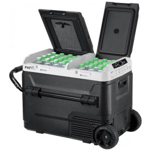 Geladeira Portátil 51L com Zona Dupla e Controle de Temperatura, 12V 24V DC 110V AC, F40C4TMP, Preto
