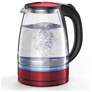 Chaleira elétrica de vidro HadinEEon, vermelho