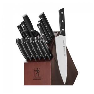 Conjunto de Facas em Aço Inoxidável com Bloco de Bancada, 15 Peças, HENCKELS 17571 015, Preto