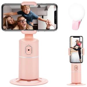 NYOOLO Suporte para Celular com Rastreamento de Rosto 360 Automático, Rosa