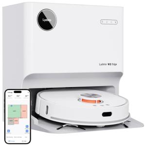 Aspirador Robô com Display LCD, Sucção 8000Pa, Extensão e Levantamento Automático, 110V, Lydsto W2 Edge, Branco