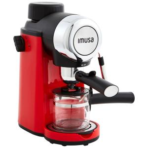 Máquina de Café Expresso 5 Bar Imusa até 4 Xícaras para Café e Cappuccino, 110V 800W Vermelha
