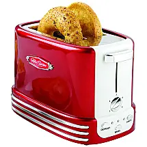 Torradeira 2 Fatias, Aço Inoxidável, 750W, 110v, NOSTALGIA RTOS200, Vermelho