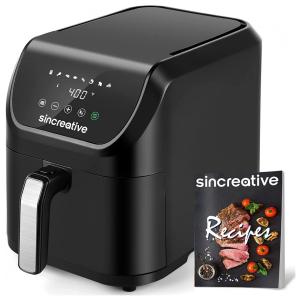 Sincreativa Fritadeira Elétrica AirFryer com 7 Funções 5.8L de Capacidade e Painel de Controle Digital, 1700W, 110v, SINCREATIVE, Preto
