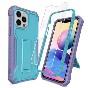 Capa para Iphone 13 Pro Max com Protetor de Tela Embutido e Alta Resistencia Nível Militar, DUOPAL, Azul