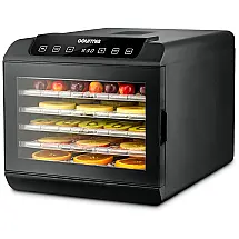 Desidratador de Alimentos de 6 Bandejas com Temporizador Digital, 480W, GOURMIA GFD1680, Preto