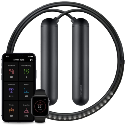 Factory Smart Rope Corda de Pular Embutida em LED TAM Médio Altura 1, até 1,75cm, TANGRAM, Preto