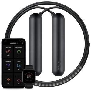 Factory Smart Rope Corda de Pular Embutida em LED TAM Médio Altura 1, até 1,75cm, TANGRAM, Preto