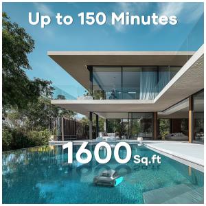 Robô Aspirador de Piscina sem Fio com Sistema WavePath de Mapeamento Inteligente, Escala Paredes, 110V, AIPER Scuba S1, Cinza e Azul