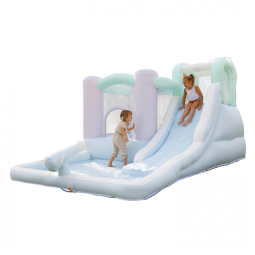 Parque Aquático Inflável Tobogã Bounceland Splash Zone Dream Molhado ou Seco, Área de Salto Ampla, Piscina de Água, Parede de Escalada