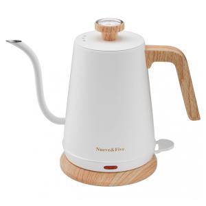 Chaleira Elétrica Nueve&Five Gooseneck 1L, 1000W, Aço Inox, Desligamento Automático e Termômetro - Prepare água quente com precisão!