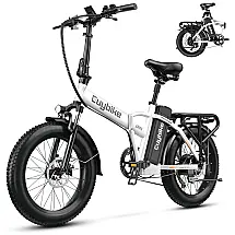 Bicicleta Elétrica Dobrável Bluebiko F6B 750W Brushless, Bateria 48V 20Ah, Freios a Disco, 7 Velocidades, Autonomia 128 km - Branco