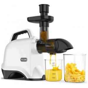 Espremedor de Frutas Portátil de Mastigação Lenta com Motor Silencioso e Fácil de Usar, FEZEN, Branco