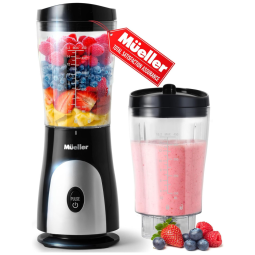 Liquidificador para Vitaminas 440mL com Copo de Viagem e Tampa para Shakes, 110V, Mueller, Cinza