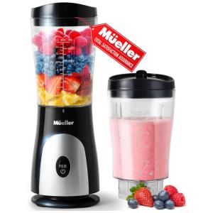 Liquidificador para Vitaminas 440mL com Copo de Viagem e Tampa para Shakes, 110V, Mueller, Cinza