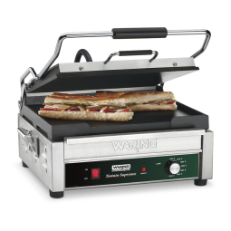 Grill Elétrico com Bandeja Coletora Removível, Temporizador e Plugue de 5 a 15 Fases, 110V 1800W, Waring WFG275T