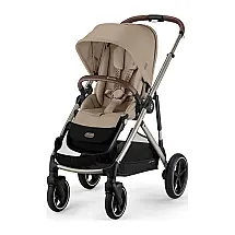 Carrinho de Bebê Cybex Gazelle S Bege Amêndoa Modular Simples para Duplo 6 Meses a 4 Anos