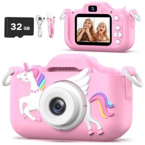 Câmera Infantil Para Meninas 3-12 Anos, Selfie, Presente de Natal e Aniversário, Brinquedo Para Meninas de 3 a 9 Anos, Fácil e Divertido.