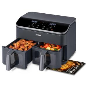 Fritadeira Elétrica Air Fryer 8 em 1, 8,4L com Cesto Duplo, Display LED, Janela de Visualização e Livro 130 Receitas, 110V 1750W, COSORI