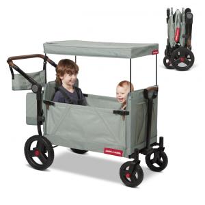 Carrinho de Passeio Vagão Dobrável Multifuncional para Crianças, Radio Flyer, Cinza Sage