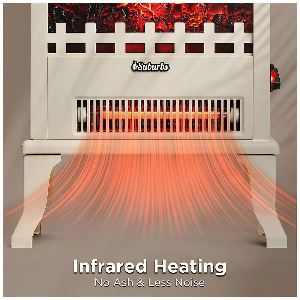 Lareira Elétrica TURBRO 30x48cm 1500W Chamas LED Vista 3 Lados Portátil 110V — foto 3