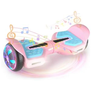 Hoverboard SIMATE Rosa e Azul 6,5" com Bluetooth, Luzes LED e Certificação UL2272 – Até 13,7 km/h, Autonomia de 12,8 km