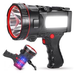 Lanterna LED Recarregável com 6 Modos, USB 10.000 Lúmens, Vanvale, Preta