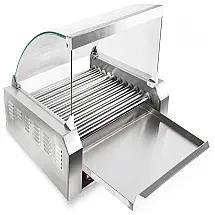 Máquina de Hot Dog Profissional Antiaderente até 30un Por Vez em Aço Inoxidável, 110V 1200W, AnXella, Prata