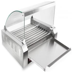 Máquina de Hot Dog Profissional Antiaderente até 30un Por Vez em Aço Inoxidável, 110V 1200W, AnXella, Prata
