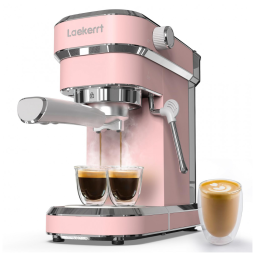 Máquina de Café Expresso com Bocal de Leite, 110V, Laekerrt CMEP01, Rosa