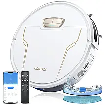Aspirador Robô e Esfregão com Sucção Forte de 4000Pa, Carregamento Automático, Controle por App, Voz e Controle Remoto, 110V, Laresar