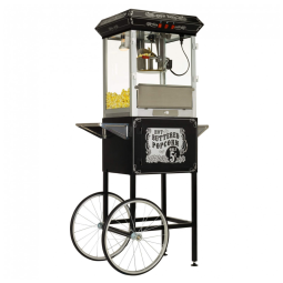 Carrinho de Pipoca Vintage Profissional com Panela de 236 mL e Iluminação, 110V, Funtime FT860CB, Preto