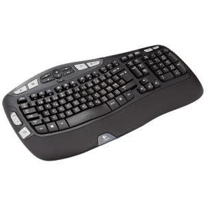 K350 Teclado Ergonômico Sem Fio Recarregável Reduz a Tensão das Mãos, LOGITECH 920 004481, Preto