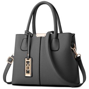Bolsa de Ombro Feminina com Alça Superior, COCIFER XMQB888 Gray, Preto