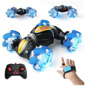 Tecnock Carrinho de Controle Remoto, 4WD 2.4 Ghz Dupla Face 360 com 2 Baterias Recarregáveis, Preto