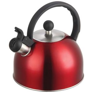 DFL Chaleira de Chá 2L com Apito, Aço Inoxidável, Vermelha
