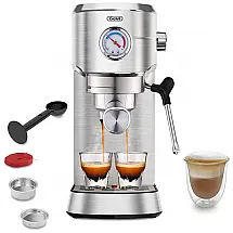 Máquina de Café Expresso com Bocal de Leite, 110V, Gevi, Prata