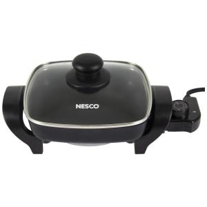 Panela Elétrica Antiaderente Portátil, 800W, 110V, NESCO ES 08, Preto