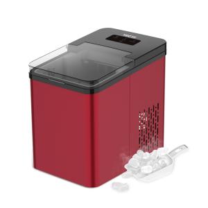 VECYS Máquina de Gelo Automática Portátil Produz até 11kg, 24H, 110V, Cor Vermelha