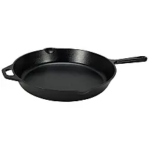 Frigideira de Ferro Fundido Pré Temperada, com Alça de Metal, S281, Preto