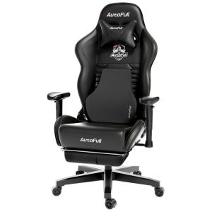 Cadeira de Escritório Gamer Reclinável e Ergonômica com Apoio de Braço Ajustável, AUTOFULL AF083DPJA, CB, Preto