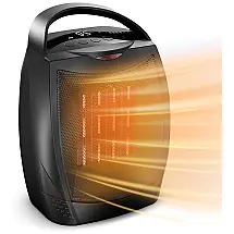 Aquecedor Elétrico Portátil de Cerâmica com 4 Modos e Tela LED, 1500W 110V, GiveBest, Preto