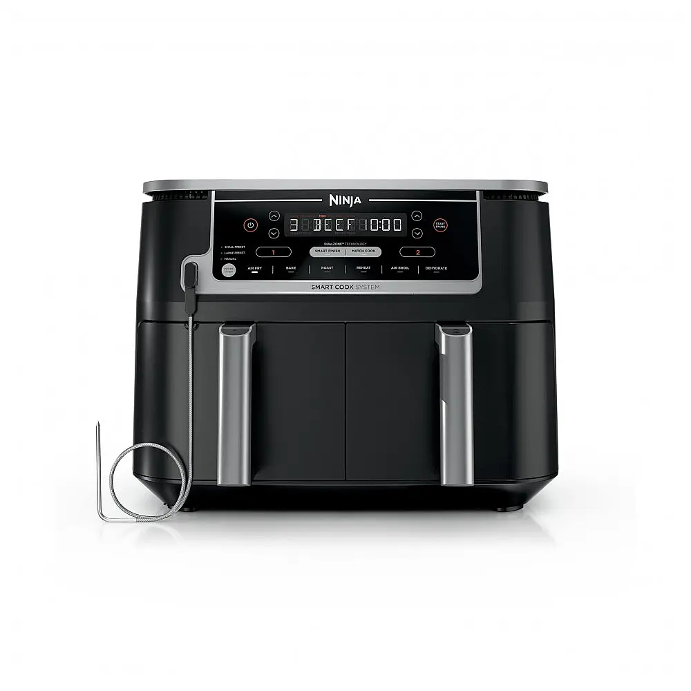 Air Fryer Ninja DZ550 Foodi 10 L Dupla Cesta Zona Dupla Termômetro Inteligente Cozinha